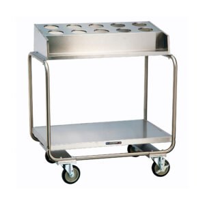 Lakeside 213 Tray Silver Cart w/ (10) Flatware Cylinder Capacity, 500 lb