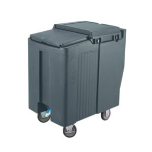 Cambro ICS175T191 175 lb SlidingLid™ Insulated Mobile Ice Caddy - Plastic, Granite Gray