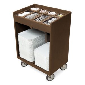 Cambro TC1418131 Tray & Silver Cart - Pans/Cover, Dark Brown