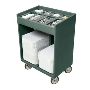 Cambro TC1418192 Tray & Silver Cart - Pans/Cover, Granite Green