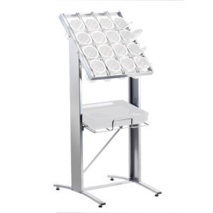 Cal-Mil 2002-74 Flatware and Tray Display Only - 20 3/4" x 24" x 50 1/4", Freestanding, Silver