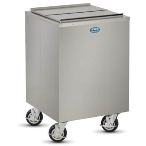 FWE SIC-200 200 lb Insulated Mobile Ice Caddy - Stainless Steel